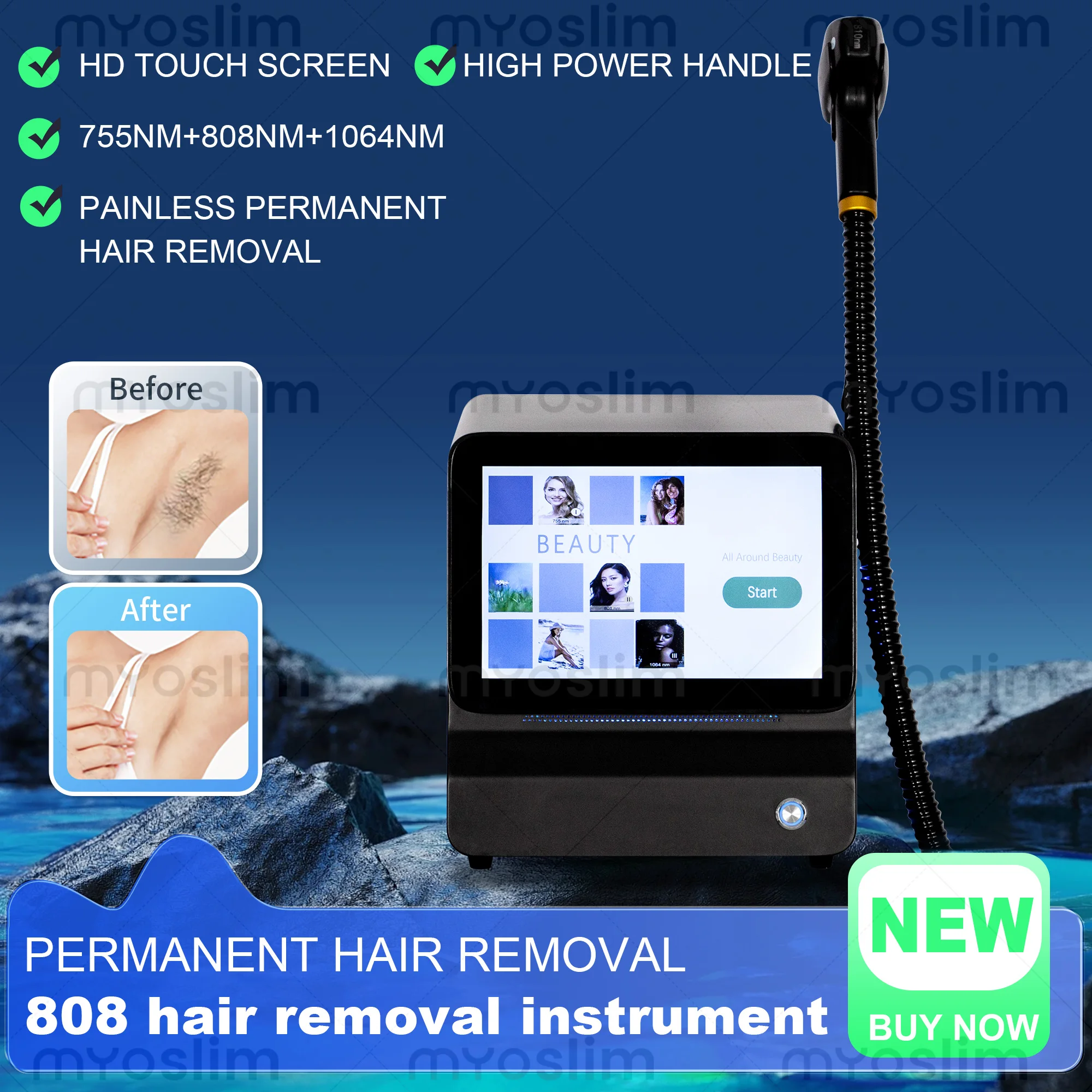 

Factory Price Laser Ice Platinum Triple Wavelength 755 808 1064 Ice Diode Laser effective Hair Removal Machine