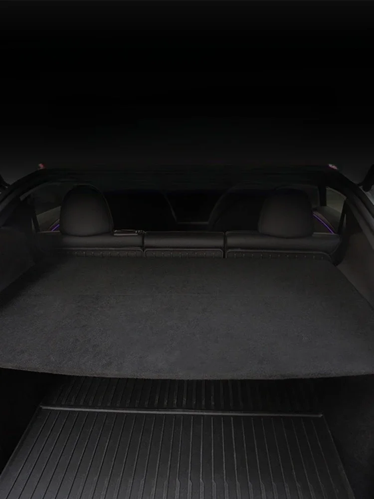 Voor Tesla Model Y Juniper 2025 Kofferbak Cargo Cover Kofferbak Bovenste Scheidingsbord Gordijn Achterbagagedrager Partitie Baffle Plaat - afbeelding 2