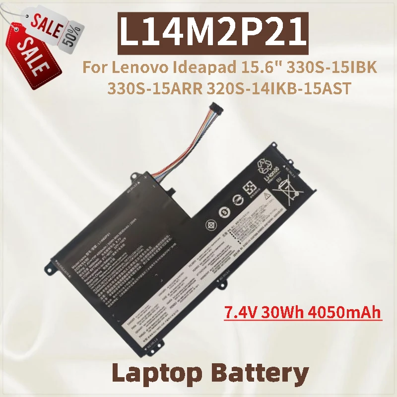 

L14M2P21 Laptop Battery 7.4V 30Wh 4050mAh For Lenovo Ideapad 15.6" 320S-14IKB-15AST 330S-15IBK 330S-15ARR Brand New High Quality