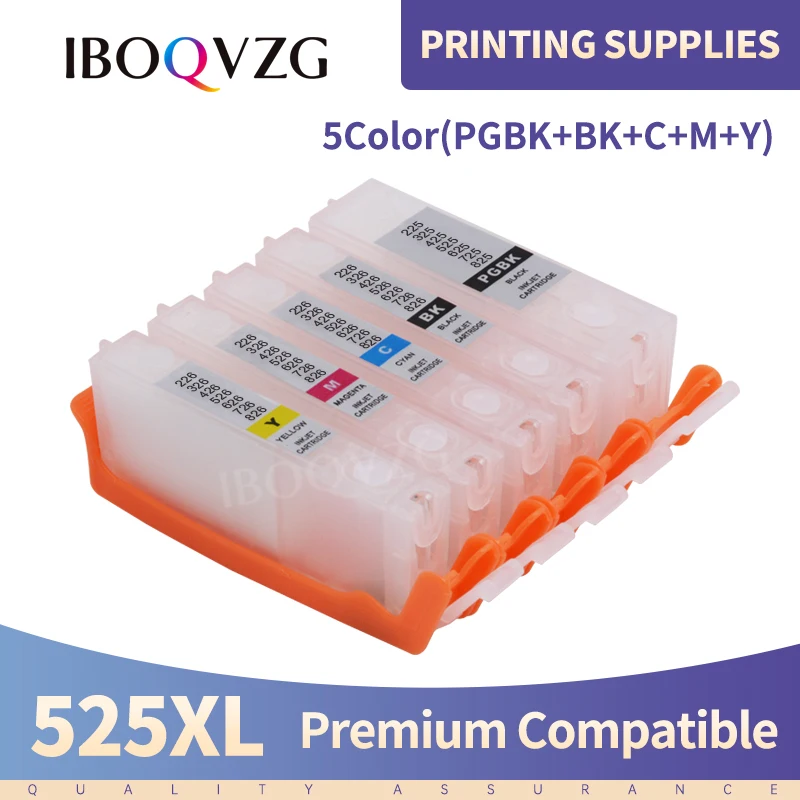 IBOQVZG PGI525 PGI 525 CLI 526 Refillable Ink Cartridges With ARC Chips For Canon PIXMA IP4850 IX6550 MG5150 MG5250 MG6150