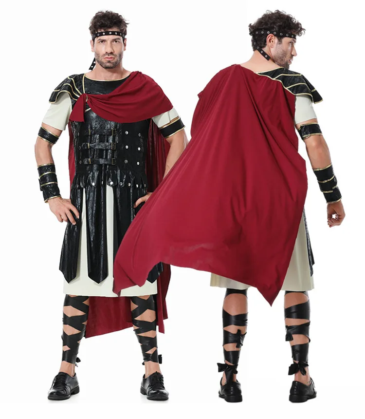 Nieuw middeleeuws ridderpak, Spartaanse krijger cosplay prestatiekostuum, Romeins gladiatorkostuum, toneelvoorstellingskostuum