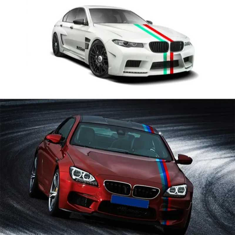 1M Personalized Car Sticker Three-Colored National Flag Design Vinyl Body Decal for Germany Italy France Russia Auto Styling