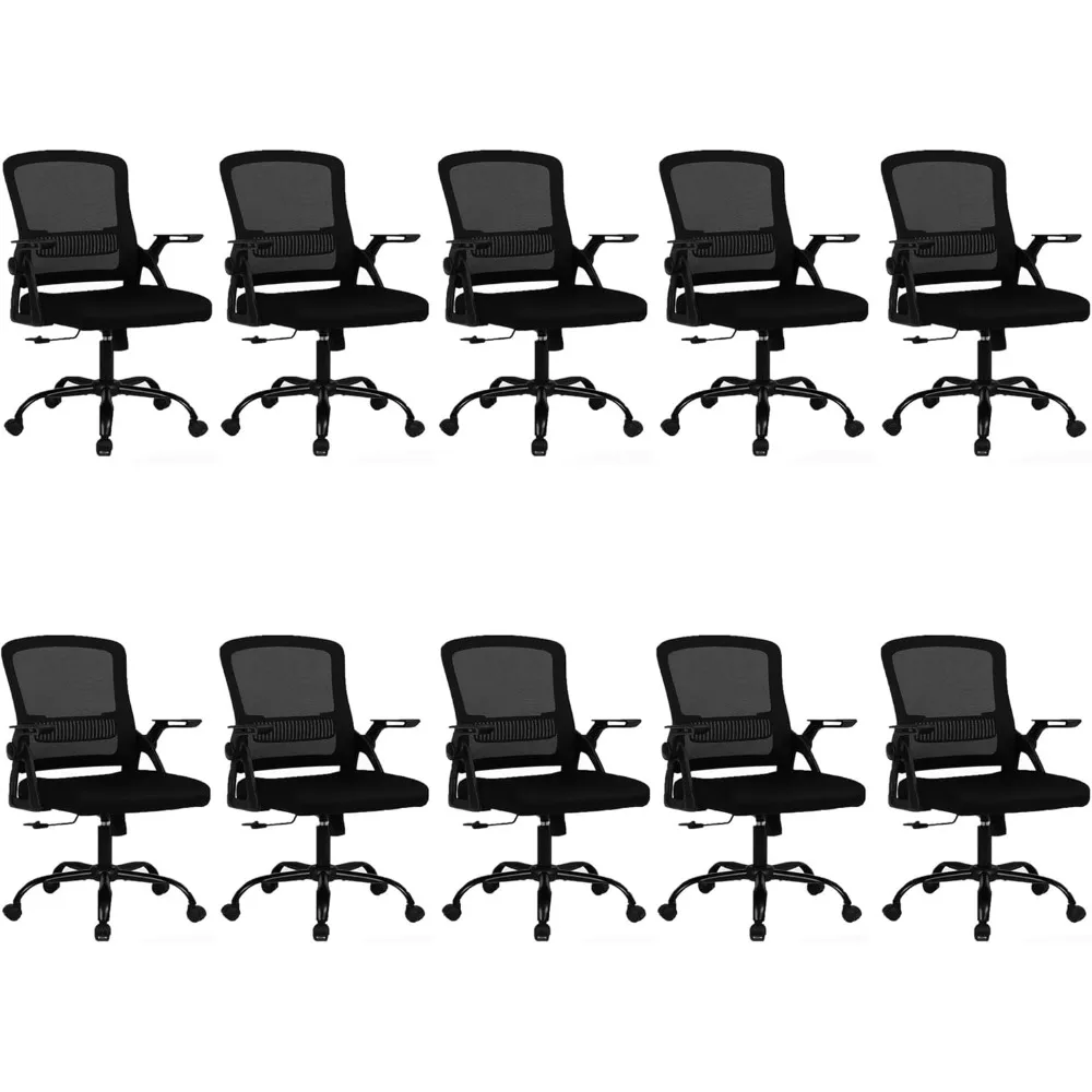 

Mid-Back Ergonomic Office Chair with Lumbar Support, Breathable Mesh, Adjustable Armrests, and Ideal for Computer Work