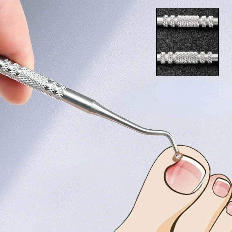 3 pezzi gancio per la cura delle unghie dei piedi incarnito doppia estremità correzione della punta incarnita sollevatore file manicure pedicure unghie dei piedi strumento per la cura del piede pulito