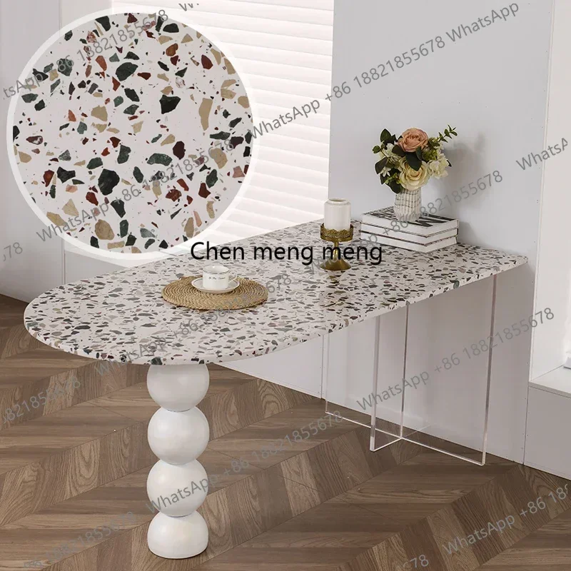N138Designer Garden Dining Table Center Coffee Nordic High Hallway Wall Dining Table Chairs Small Restaurant Mesa Salon Furnitur