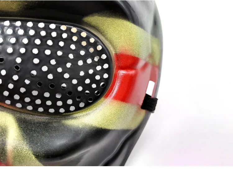 Weiße Geometrische Linienmaske Rittermaske Zombie-Feldmaske Totenkopf-Krieger-Gesichtsmaske Amerikanische Häuptlings-Totenkopfmaske mit Großem Mund CS-Ausrüstung – Detail 6