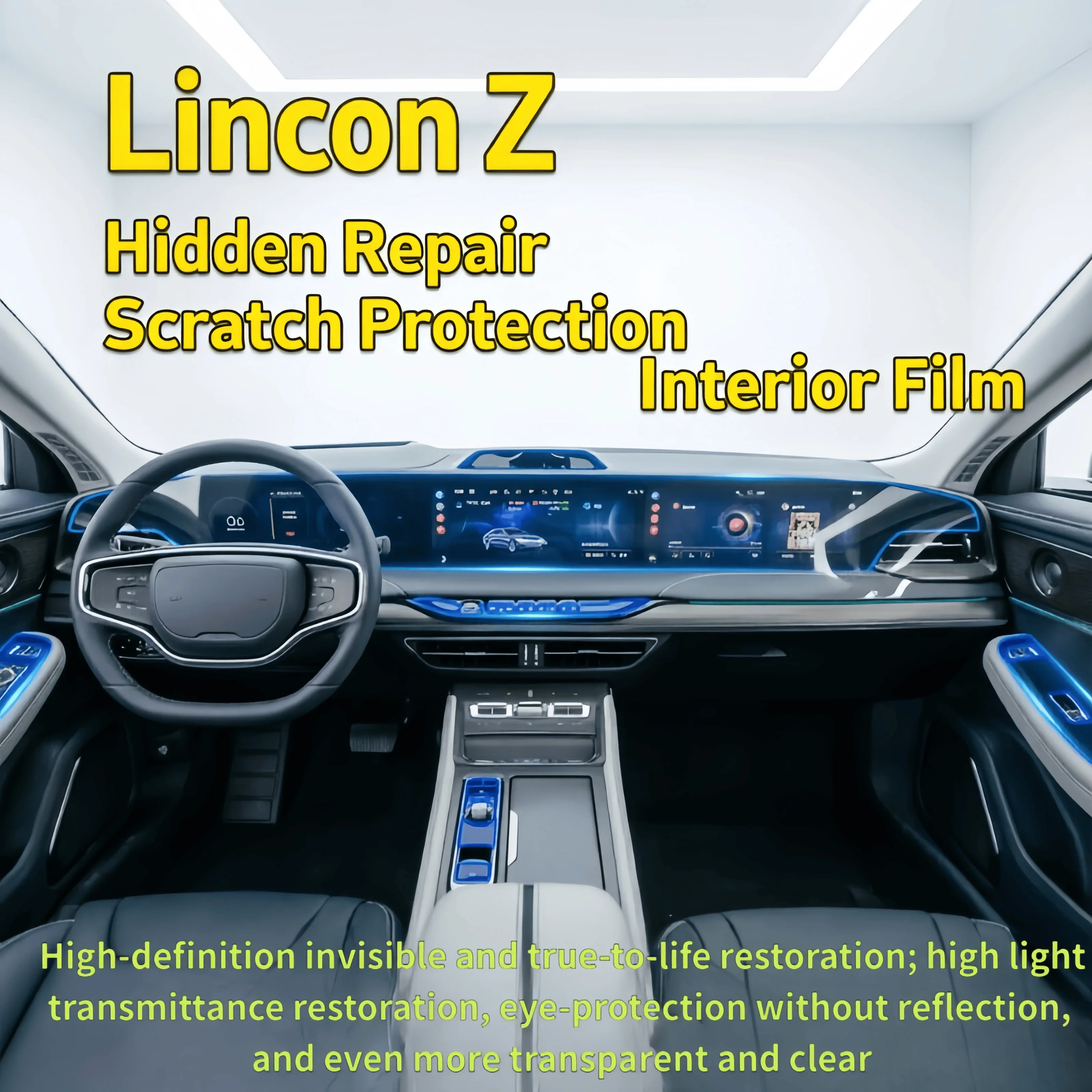For 22-23 Lincoln Z interior transparent film navigation instrument cluster film center console gear shift protection film