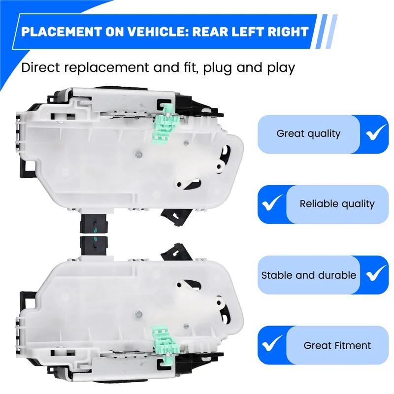

1Pair Rear Door Lock Actuator Latch Black For Ford Edge Lincoln MKX 07-15 8T4Z-7826412-A 8T4Z-7826413-B 937-631 937-630