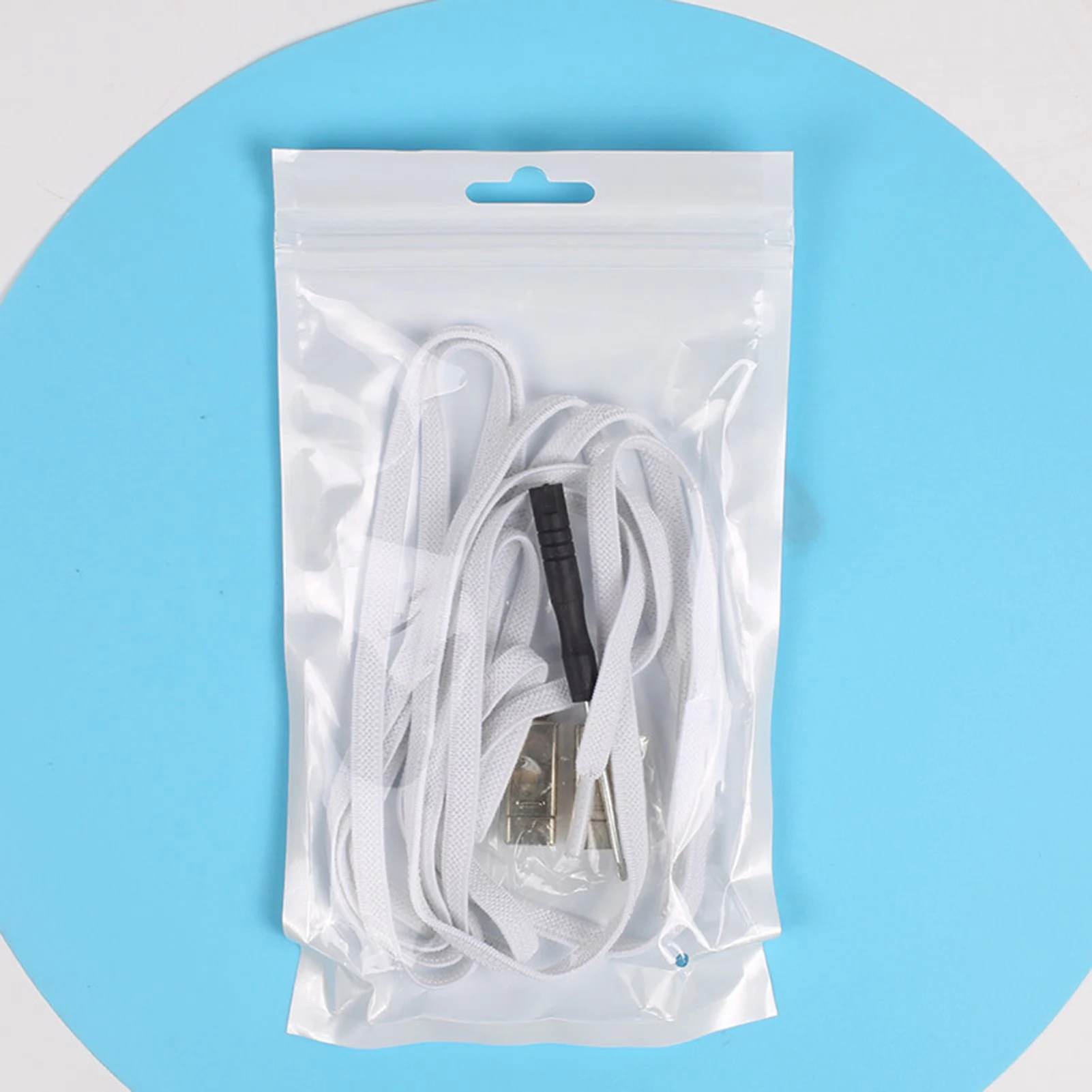 2PCS White Elastic Shoelace Buckle No Tie Design Quick Adjust Suitable For Various Shoes