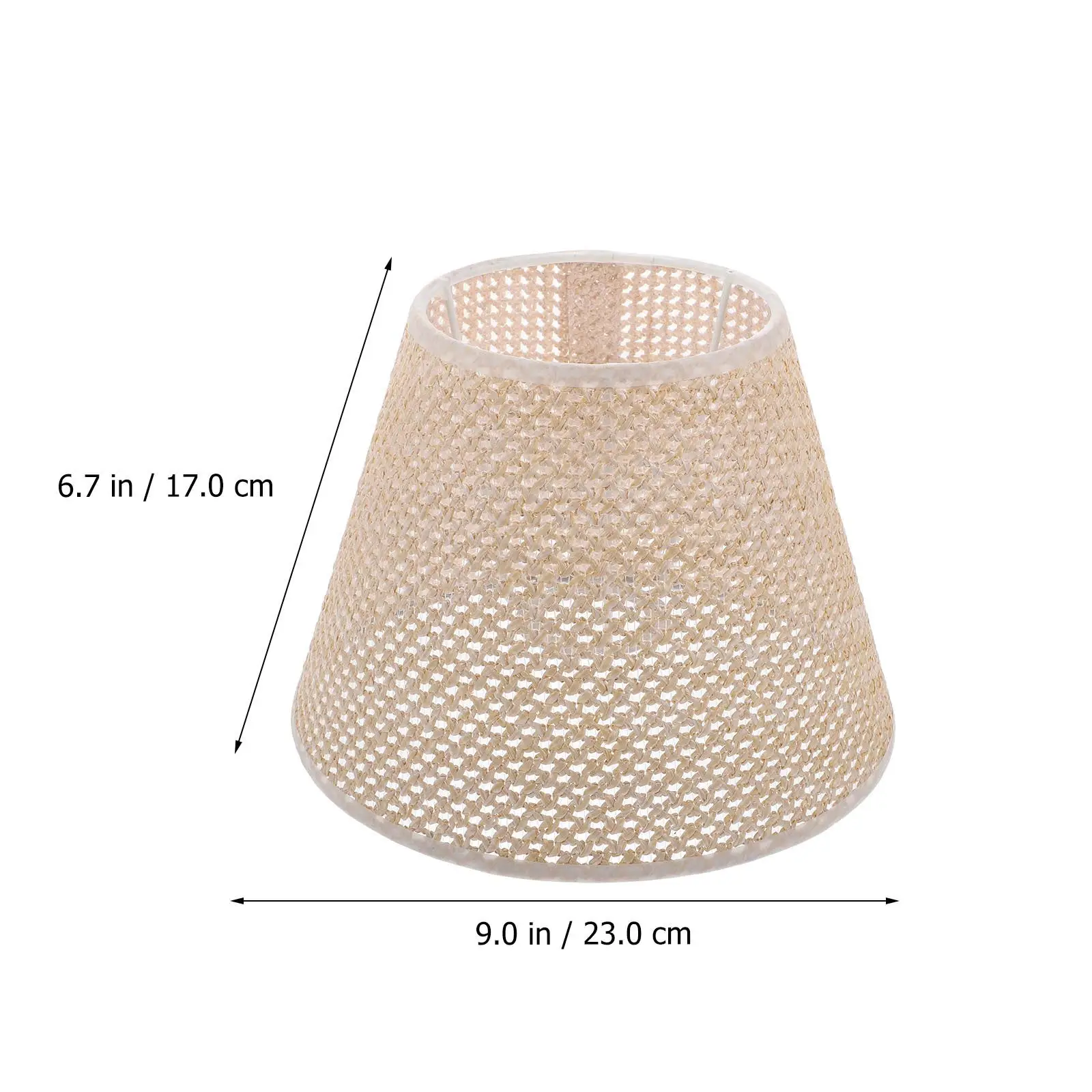 Wicker Desk Lamp with Rattan Shade – Small Woven Beige Table Lamp with Golden Base