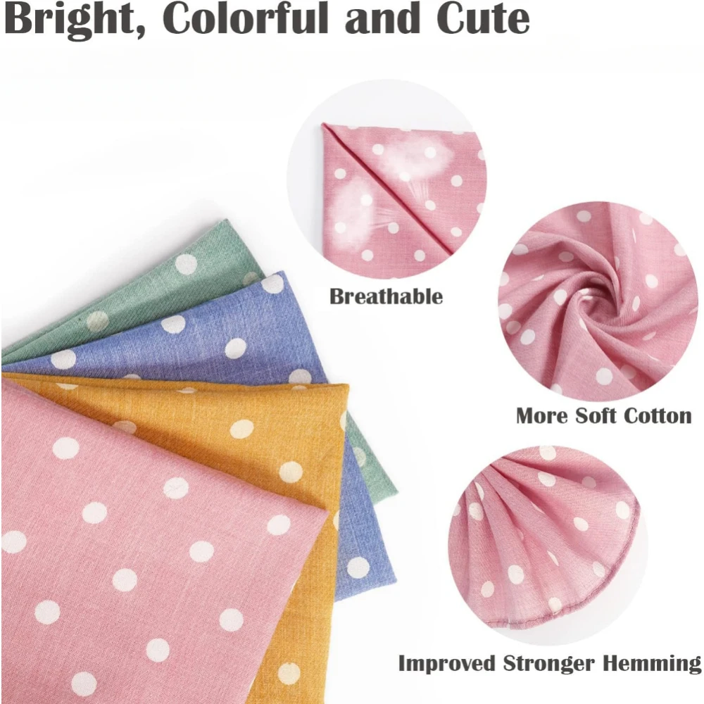 4 Pcs Muslin Baby Bibs, Baby Bandana Drool Bibs, Infant Triangle Drool Towel, Cute Polka Dot Design for Babies Boys and Girls