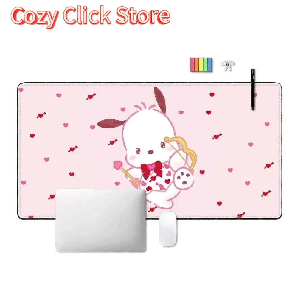 لوحة ماوس سانريو بوشاكو كبيرة جدًا للوحة مفاتيح الكمبيوتر المحمول للفتيات على طراز كاواي مضادة للانزلاق هدية عيد ميلاد