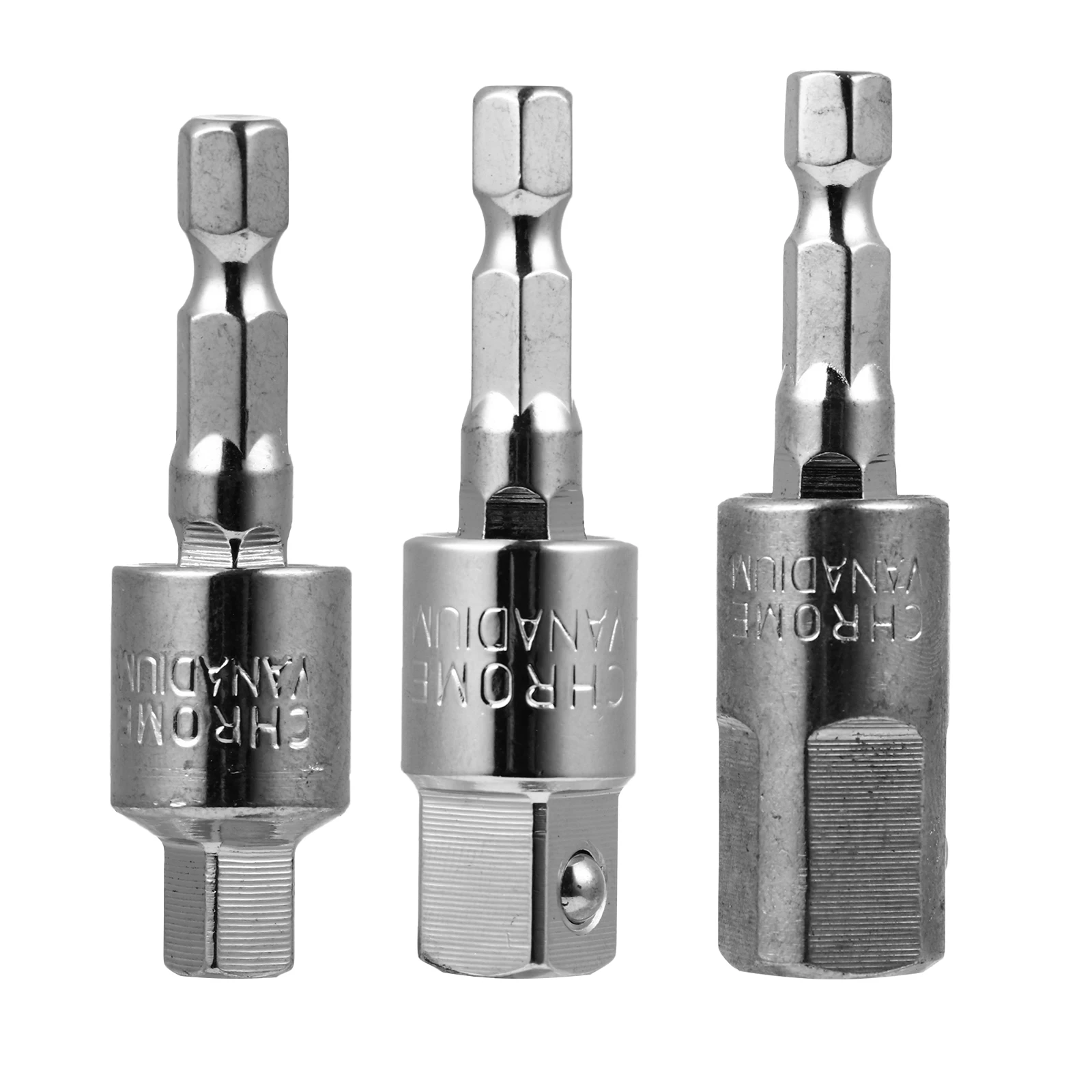 

3 Pcs Electric Wrench Socket Adapter 1 4 Inch Drill Extension Bit Magnetic H 360° Rotatable H Tools Set