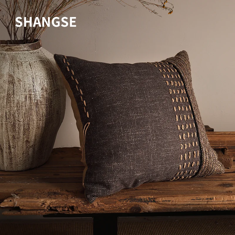 

Подушка для дивана Angse Original Design Wabi-Sabi, ручной работы, черная, для гостиниц и демонстрационных залов, квадратная и прямоугольная.