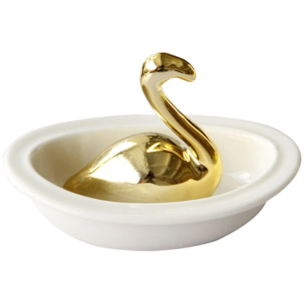 Flamingo Jewelry Organizer Ceramic Pink Flamingo Shape Jewelry Tray Holder for Rings Earrings Bracelets Desktop Decoration