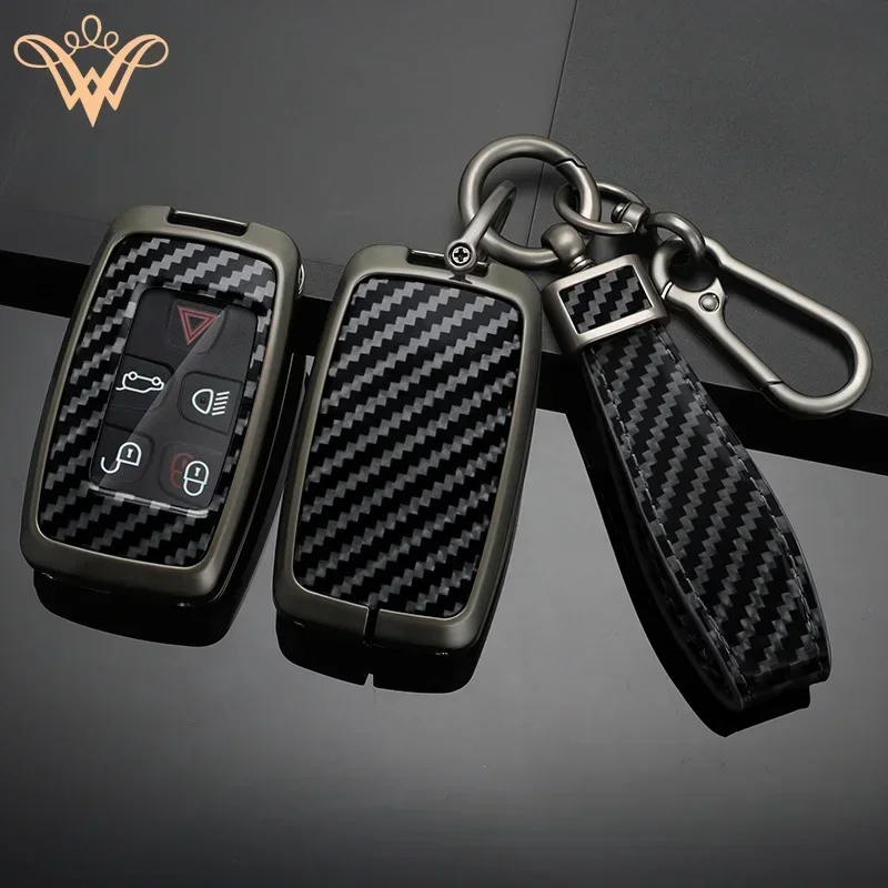 Zinc Alloy Carbon Fiber Style Car Key Housing Suitable For Jaguar XE XJ XF Guita E-space F-space Ftype Ipace Xel Accessory