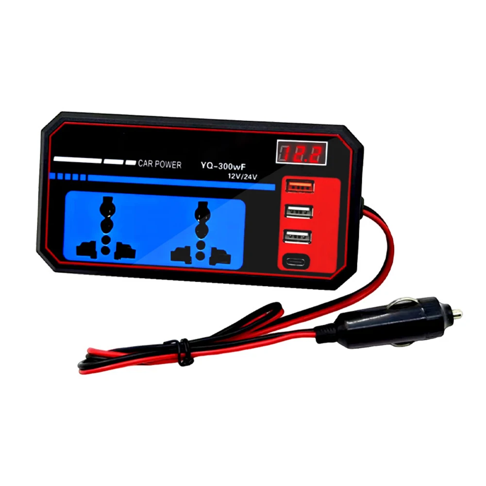 LED Display Inverter Car Inverter for Outdoor Charging Automatic for power-off Function Dual USB Ports for maximum Power
