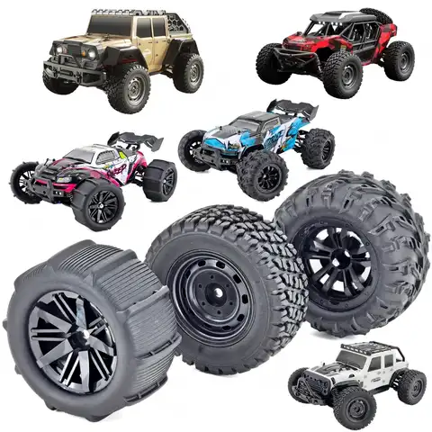 RC Wheel Tires for RC Car 1/14 1/16 RC Car Tires Wheel 4PCS 12mm Hex SCY 16101/2/3 MJX 16208/9 14209 JJRC Q130 C8805 HBX Wltoys Car Tires