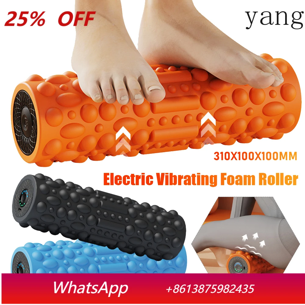 Electric Vibrating Foam Roller Massage Column Rechargeable Exercise Rollers For Yoga Pilates Muscle Tissue Relaxation Massager