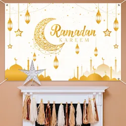Eid Mubarak Background 2024 Kareem Ramadan Decoration for Home Islamic Muslim Party Supplies Ramadan Mubarak Decor Eid Al Adha