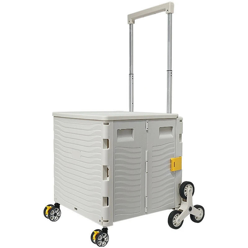 

Portable folding shopping cart camping trolley trailer courier pulling goods
