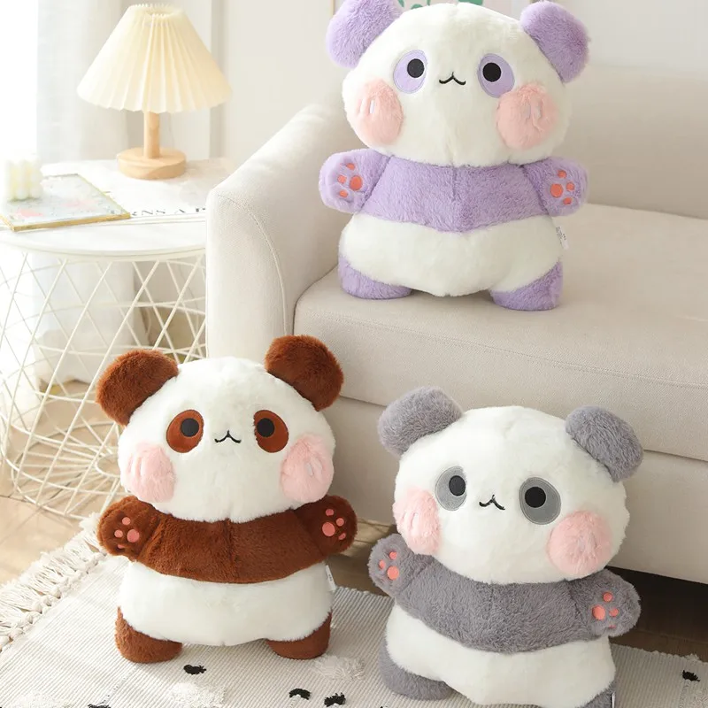 40 cm Cartoon Riesenpanda Puppe Plüschtier Kawaii Kuscheliges Tier Gefülltes Flauschiges Plüschtier Peluche Grau Grün Lila Braun Rosa Geschenk