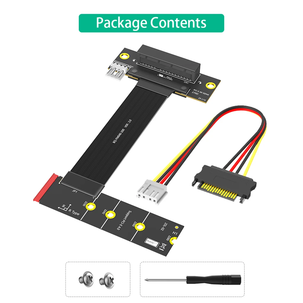 M.2-Taste M 4.0 auf PCI-e 4.0 4X 180 ° Adapterkarten-Riser-Verlängerungskabel für NVME 4.0 auf PCIE PCI Express 4X Extender – Detail 12