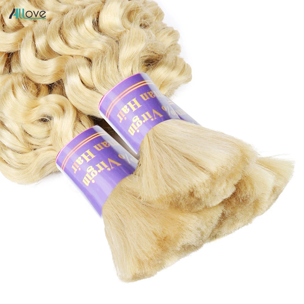 613 Blonde Deep Wave Bulk Human Hair For Braiding 100% Unprocessed Bulk Human Hair Extensions No Weft Human Hair For Braiding