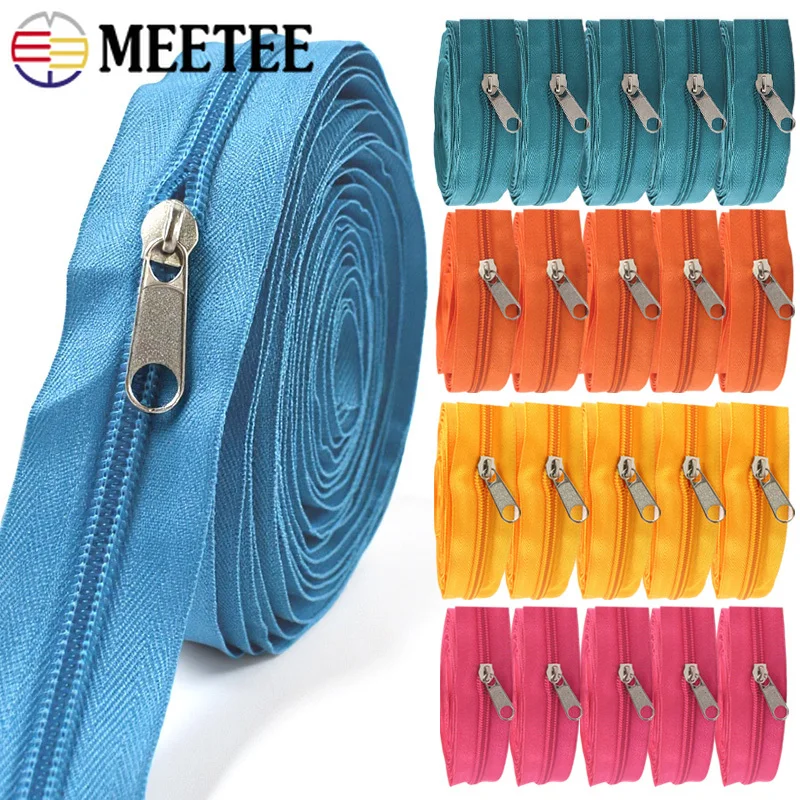 

3/5/10M 5# Nylon Zippers Slider Tape for Luggage Bags Garment Jacket Closure Zip Replace Zips Puller Repair Kit DIY Accessories
