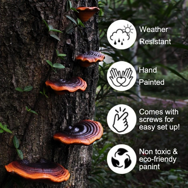 

Смола Ganoderma макет двора моделирование Lingzhi садовые украшения вилла грибное дерево подвесные поделки личные подарки реквизит