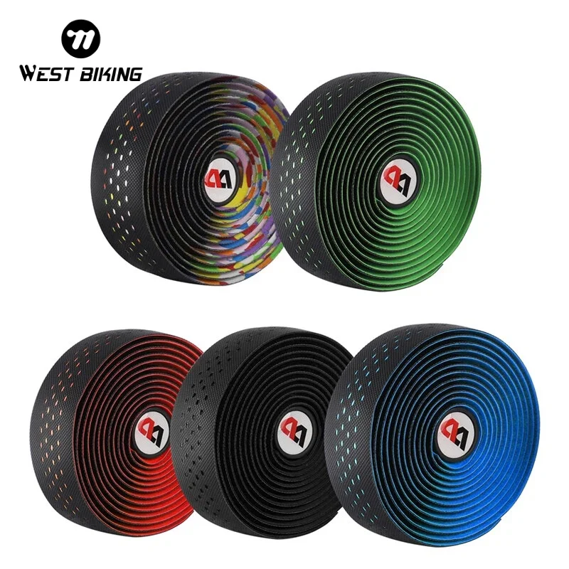 

WEST BIKING Anti Slip Bike Handlebar Tape Breathable Perforated Bicycle Bar Tape With plug for Road Bike MTB Accessories