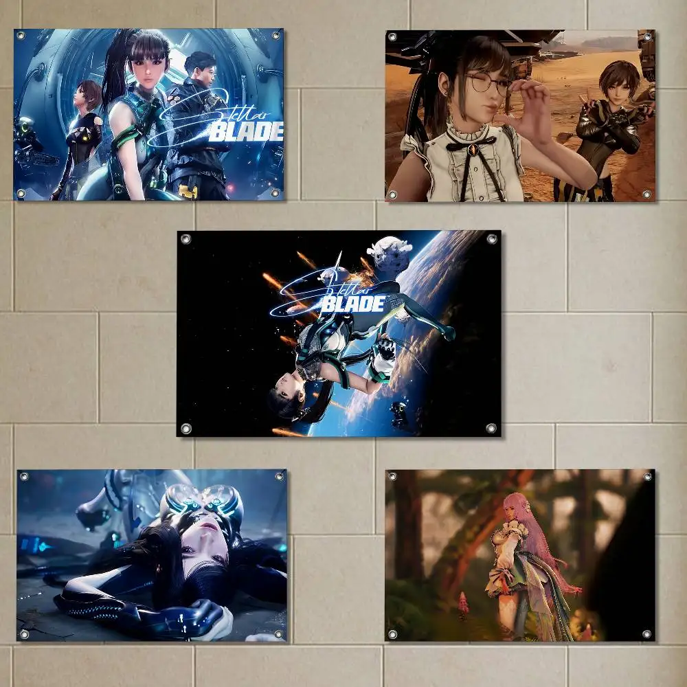 

game Raven Stellar Blade Eve High-Quality Flag Tapestry Printed Wall Decor Indoor Outdoor Use for Party Home Bar