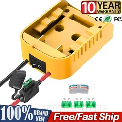 Adaptateur de roues d'alimentation pour Dewalt, adaptateur de batterie 20V avec fusible de commutation et fil politiquement als, fil 12AWG, bricolage sur camion, jouets de voiture RC