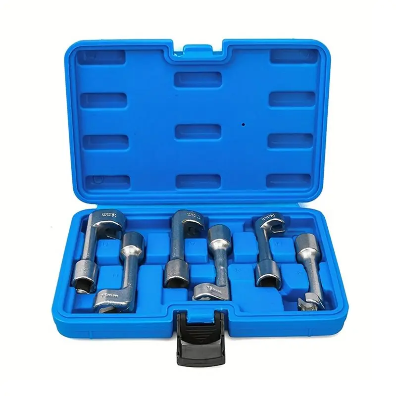 AB33-L-Shaped Socket Wrench Set(6Pcs) Fuel Line Remover Tool For Automotive Repair, Includes Hexagonal& Slotted Design