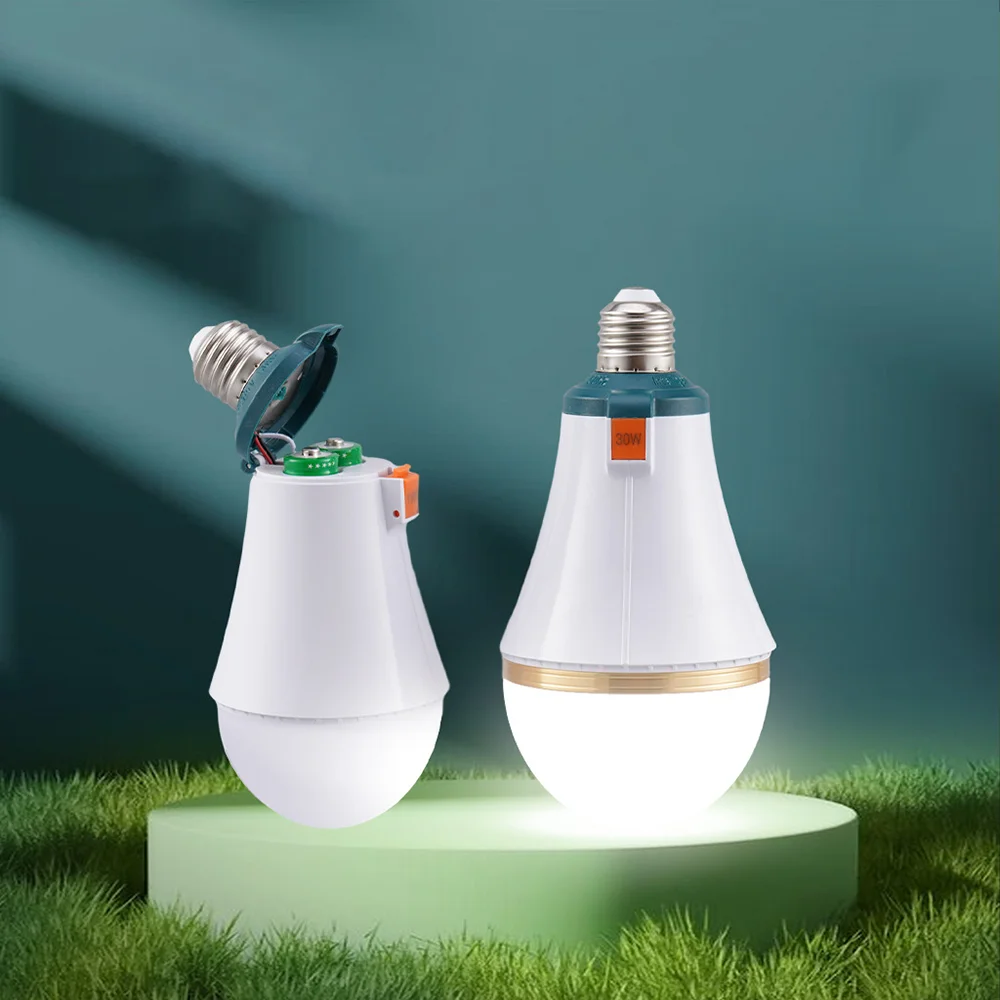 Emergency Bulb 18650 Removable Lithium Battery E27 Smart Auto Charging 15W 25W 30W Household Decorative Highlight Bulb With Hook