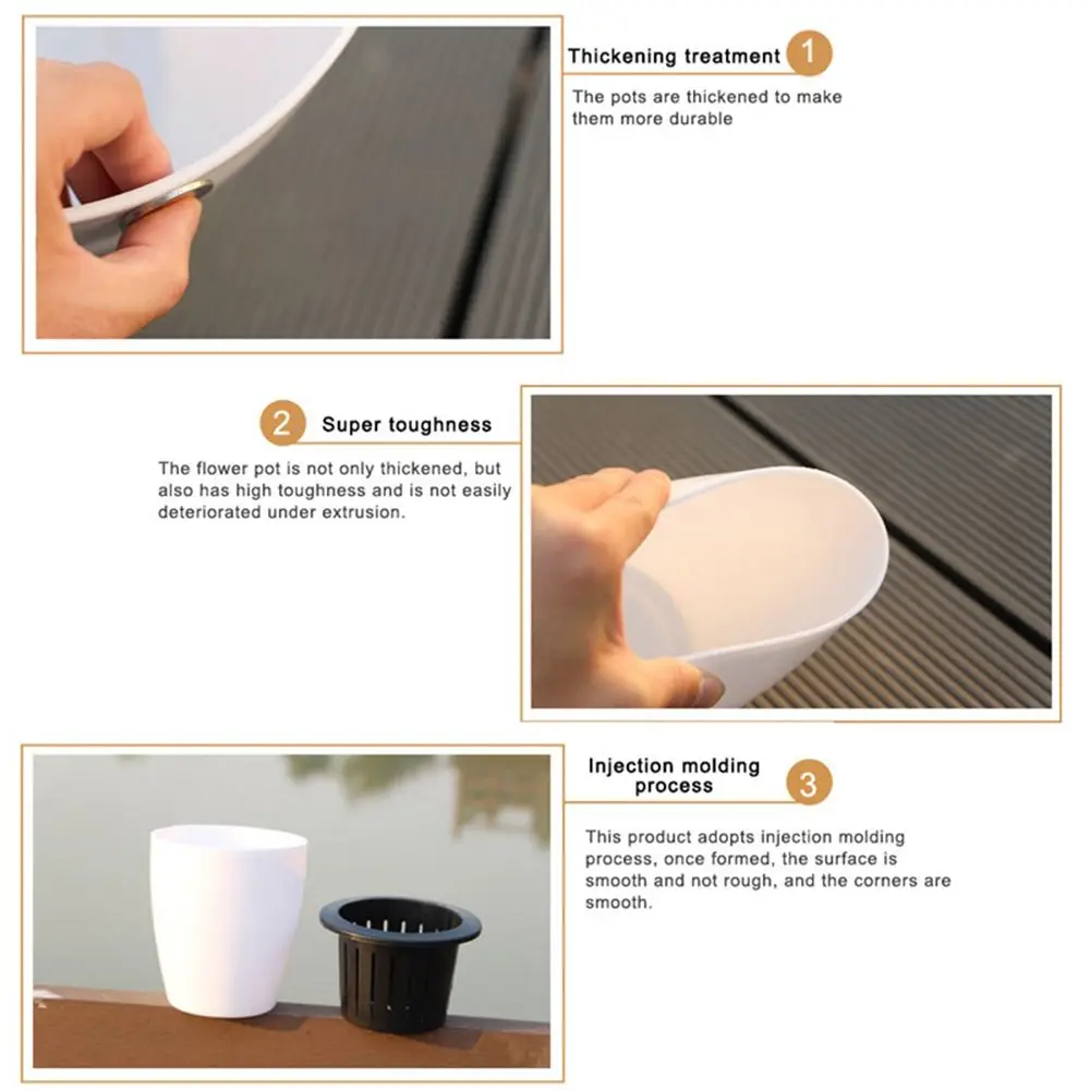 

Resin Plastic Office Self Watering Garden Supply Planter Plants Basket Home Decor Flower Pots