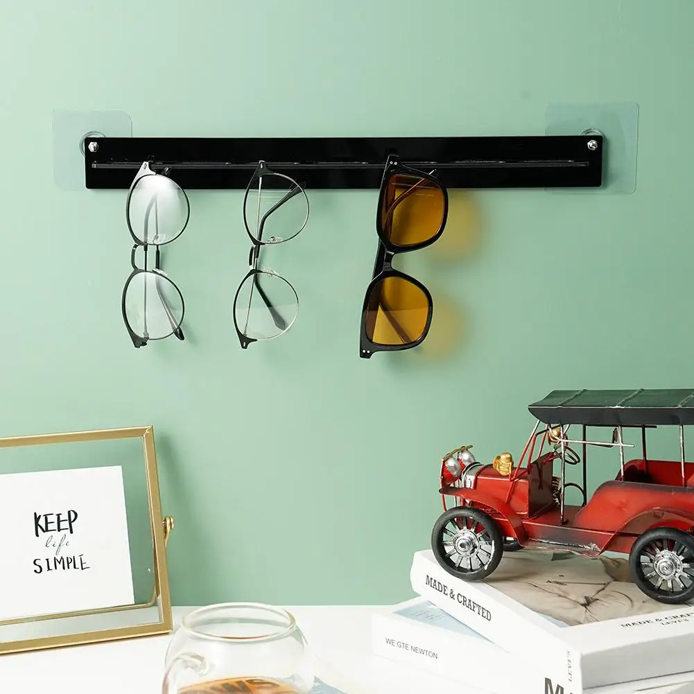 Wall Mounted Acrylic Sunglasses Organizer Storage Eyeglasses Holder Eyewear Display Rack Hanger Home Decor Wall Holder