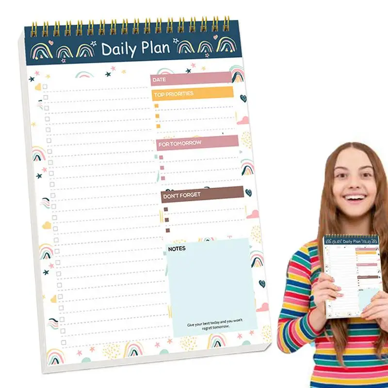 Lista delle cose da fare Blocco note Abitudine Tracker Planner accademico Notebook Organizzatore quotidiano per studenti Blocco note giornaliero a spirale per lavoro