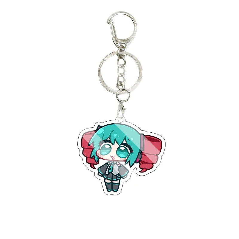 Llavero de acrílico con temática de comida de Hatsune Miku Kasane Teto, versión Q linda, de anime, cantante virtual, colgante para bolso, regalos
