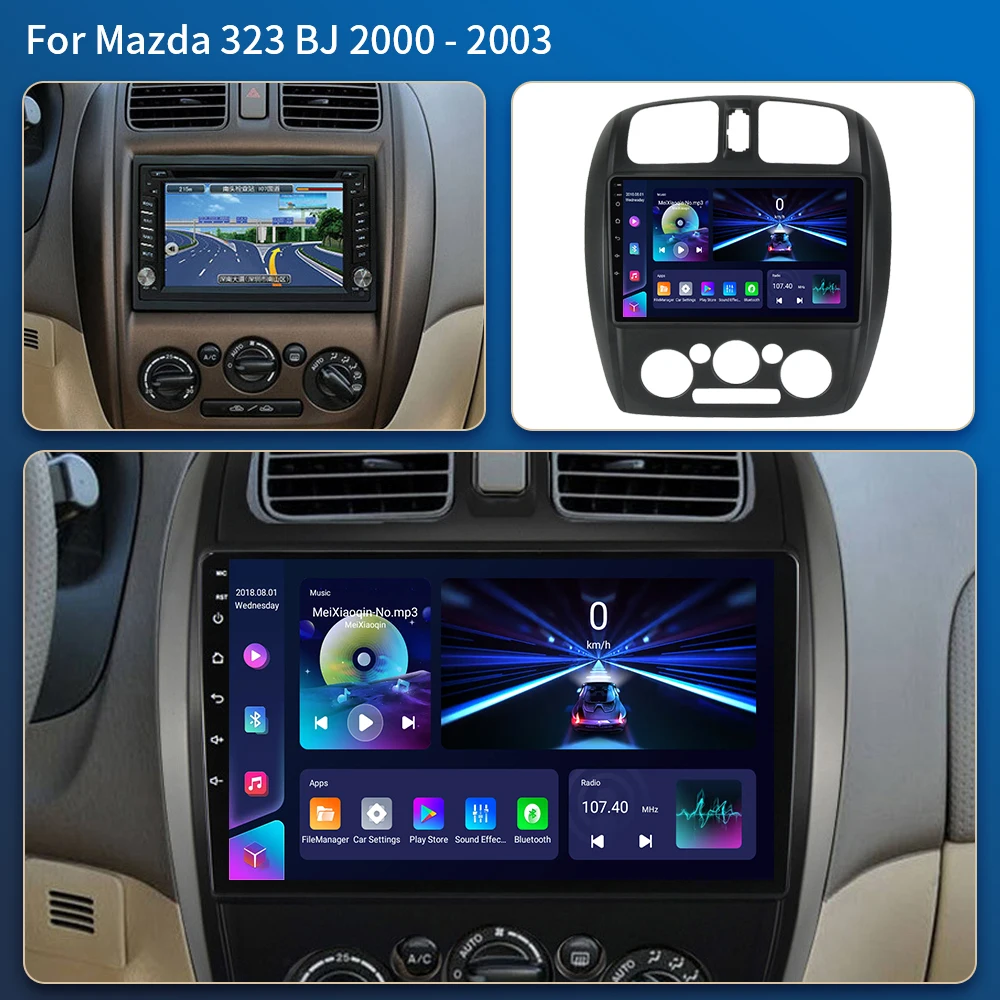 9 inch Android 16 for Mazda 323 BJ 2000 - 2003 Multimedia Video Player Car Radio Navigation stereo GPS No 2 din DSP 4G WIFI BT