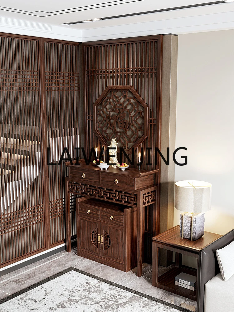 RWJ Solid Wood Buddha Niche Altar Altar Cabinet Gong Zhongtang Buddha Cabinet Customization