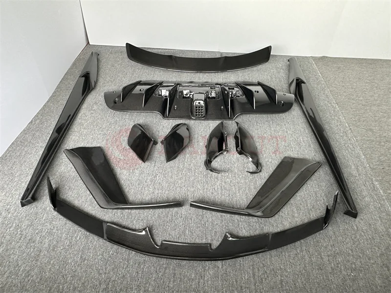 Body Kit Karbon Model N untuk 'Ferrari 488GTB Front Split Lip Side Skirt Diffuser