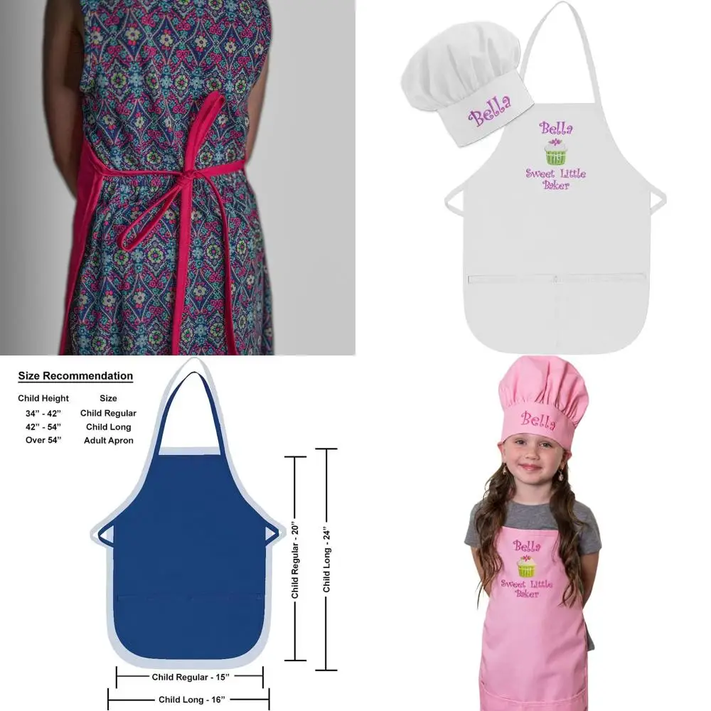 

Custom Embroidered Child Premium Apron & Chef Hat for Boys & Girls Cooking in the Kitchen