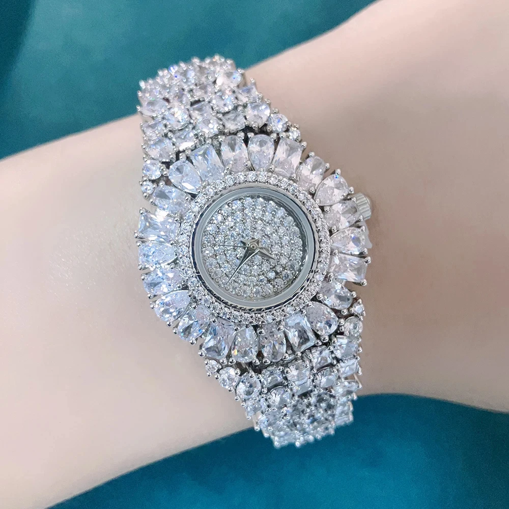 Luxury Women\'s Watch Crystal Watch Fashion Jewelry Watch Square Crystal Zircon Element Suitable for Wedding Party