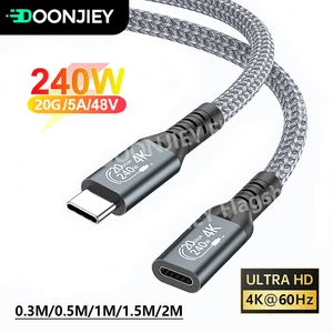 Câble d’extension USB Type C 3.2 USB-C vers prolongateur femelle Type C PD240W Câble de charge pour MacBook Nintendo Switch Thunderbolt 3 8 meilleures extensions Thunderbolt en ventes - No 2