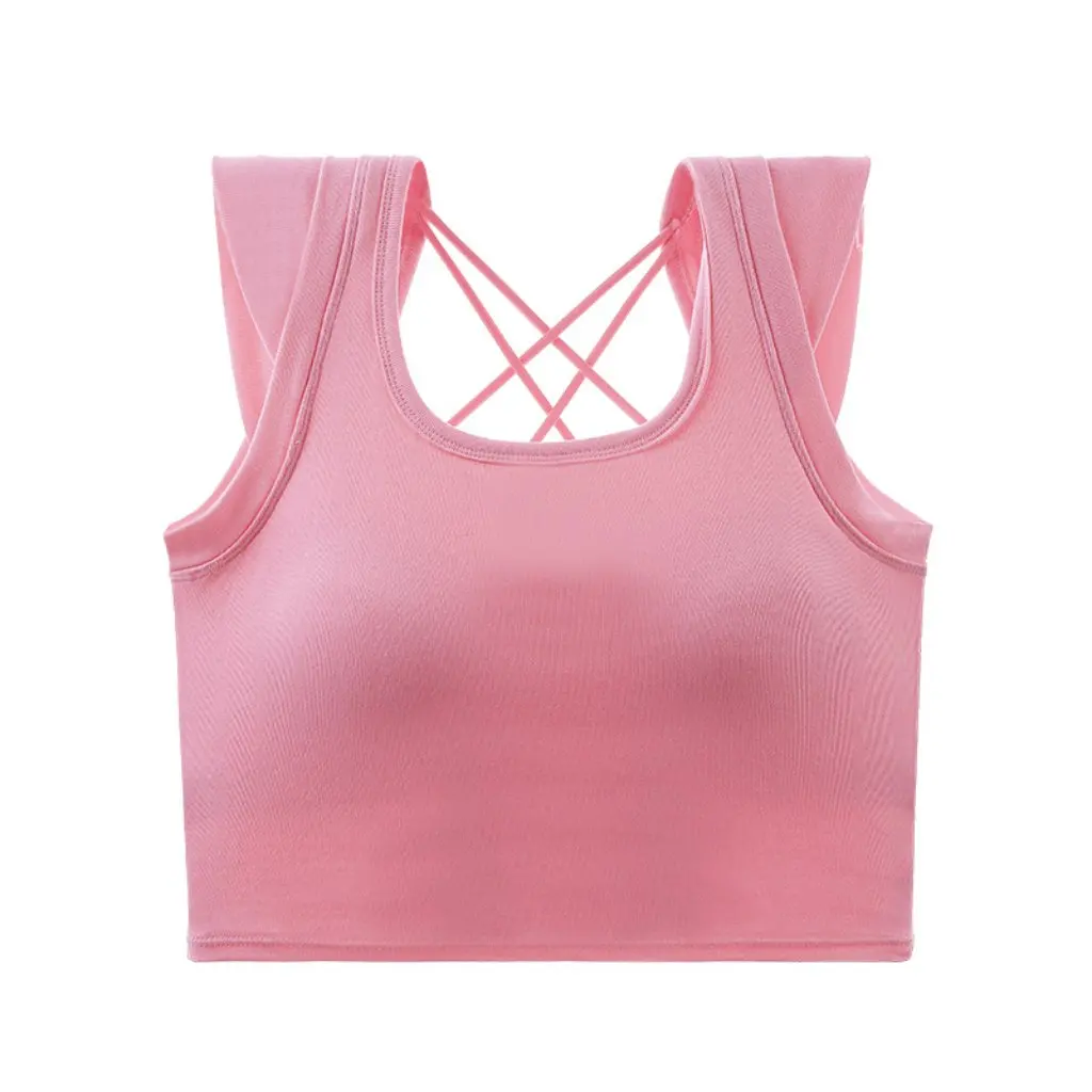 

High-End Sleeveless Vest Top for Women Anti-Slip Back with Chest Pad Pure Desire Design Hollow out Outer Wear for Summer