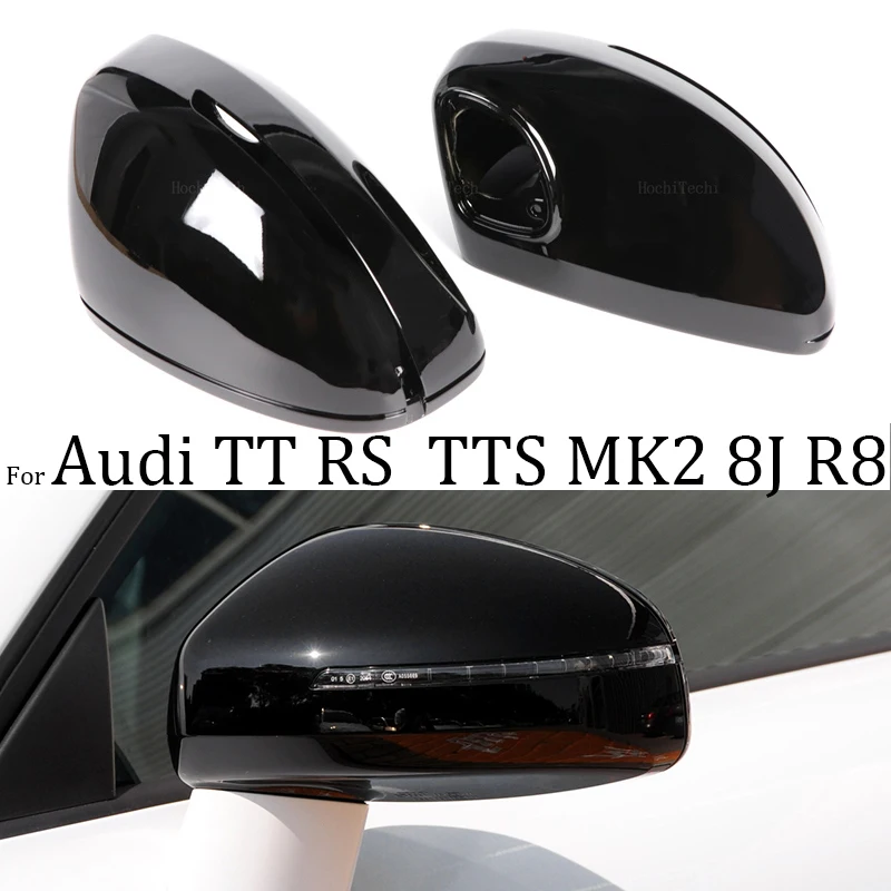 Mirror Cover For Audi TT TTS TTRS MK2 (8J) R8 (42) 2007-2014 Carbon Fiber Look Car Exterior Rear View Cap Shell Replacement Case