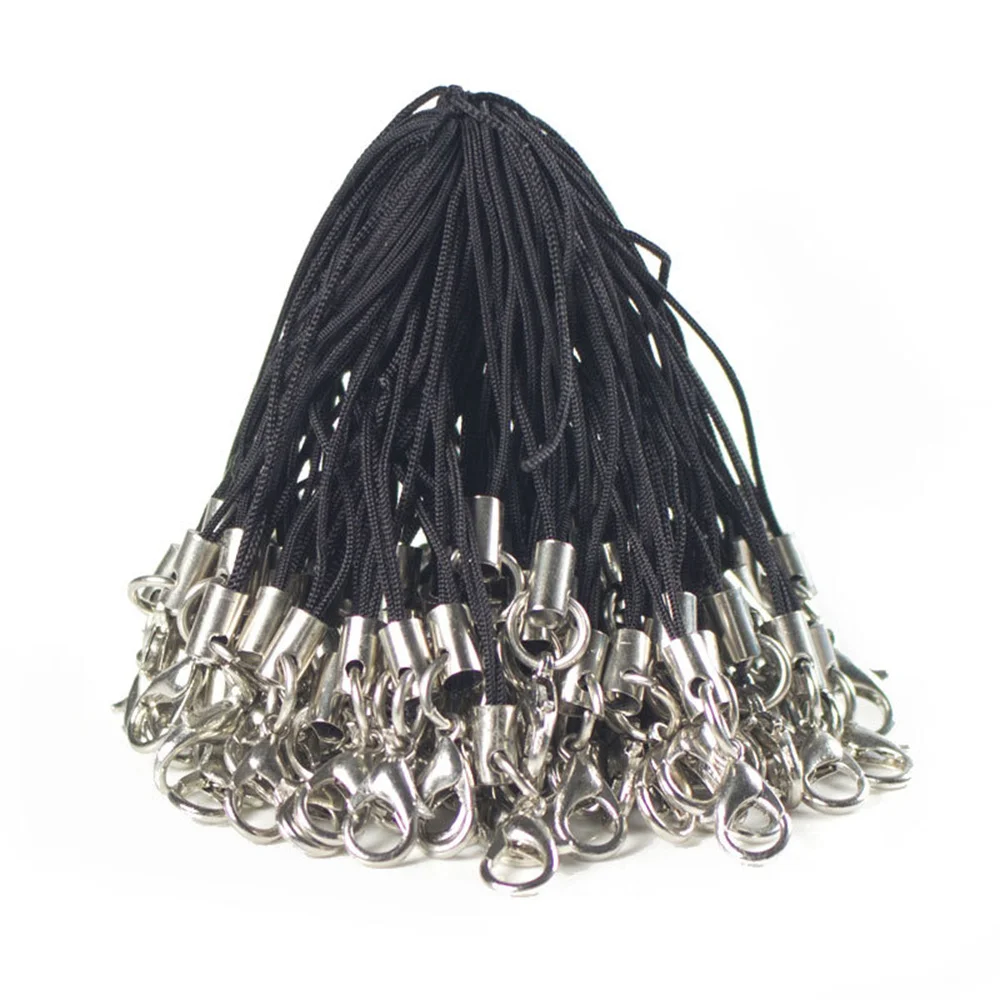 50 stks Mix Kleur Karabijn Koorden Strap Charms Lanyard String Pols voor Mobiele Telefoon Flash Drives Sleutelhanger DIY Sieraden Accessoire