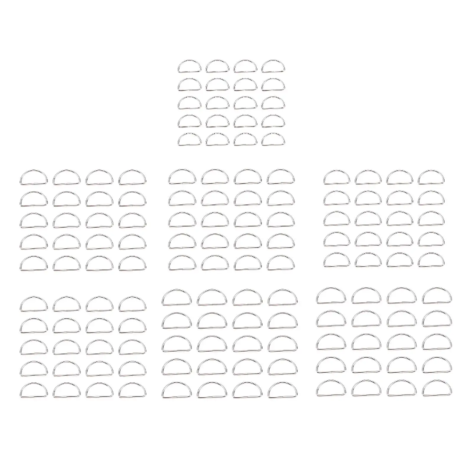 20 Pieces D Ring Buckles, Hardware Supplies,Multifunctional Replacement,Purse Loops for Bags,Dog Collars,Strap Keeper,Luggage
