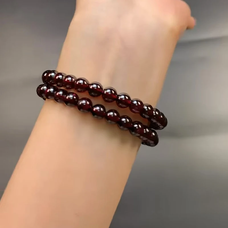 

6mm One Lap Mozambique Garnet Bracelets Courage Happiness Protection Natural Stone Bracelets Holiday Gift Spirit Energy Jewelry